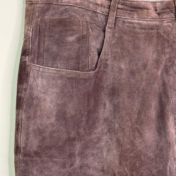 David Brooks Vintage Size 16 Chocolate Brown Lined Suede High Waisted Pants - Picture 4 of 5